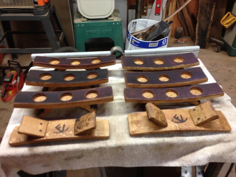 Wine Barrel Stave Candle Holder with legs Specify Red/Wine or Etsy