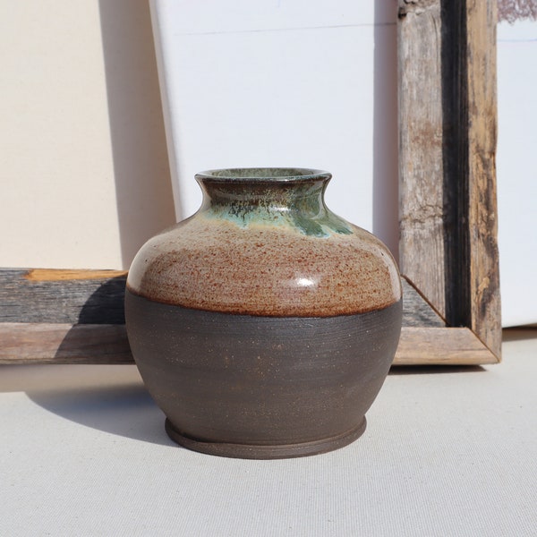 Patina Coin Jar | Vase en céramique fait main | Roue lancée navire en forme libre | Afiyahceramics (Afiyahceramics)