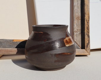 Graffitied Concrete Vase | Handmade Ceramic Vase | Wheel Thrown Freeform Vessel | Afiyahceramics