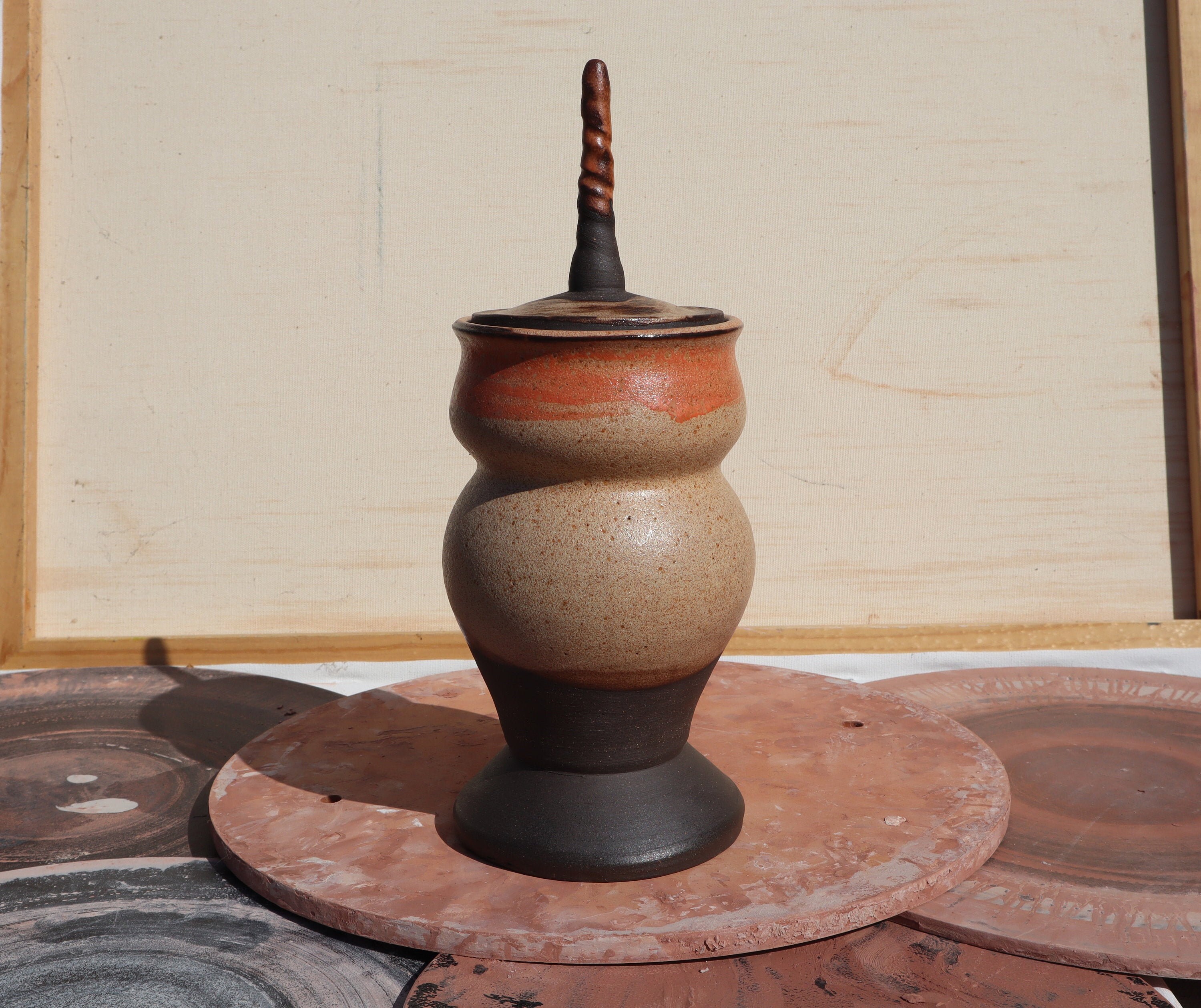 Decorative Ceramic Vessel Nutmeg and Hibiscus Glazed Ceramic Etsy