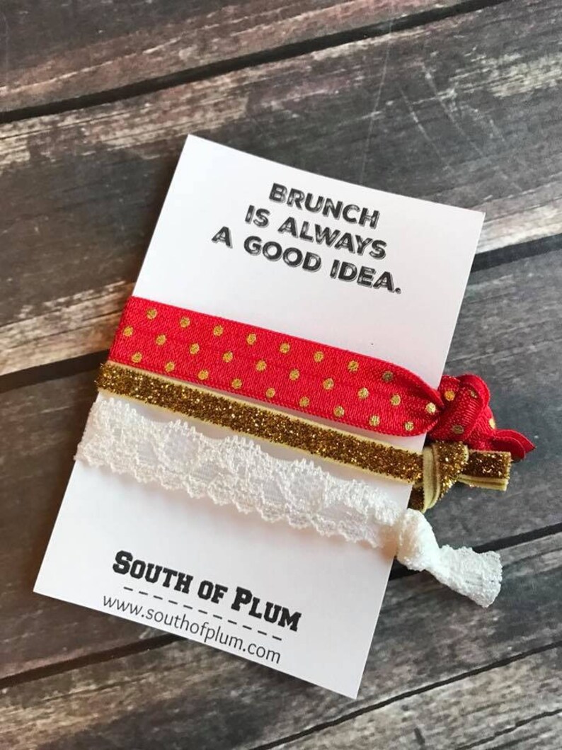 Pretty Elastic Hair Tie Set 3 pack // Elastic Hair Ties // Etsy