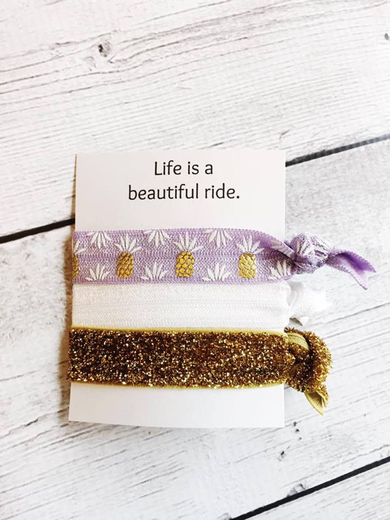 Pretty Elastic Hair Tie Set 3 pack // Elastic Hair Ties // Etsy