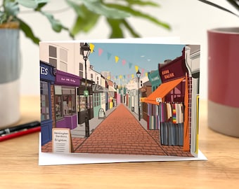 North Laine, Brighton Lanes greetings card