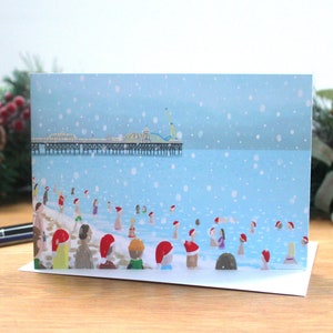 Natação do dia de Natal, cartão de felicitações de Brighton