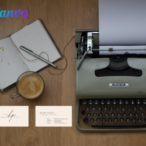 Romance Author Business Card | Digital Business Card & Business Card | Author Marketing | Writer Business Card  | Canva Template