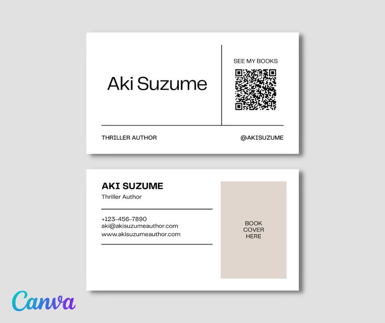 Thriller & Horror Author Business Card Digital Business Card Author