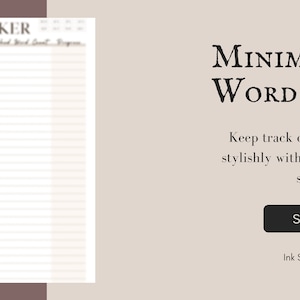 Bullet Journal Minimalistischer Täglicher Word Count Tracker