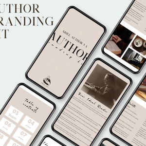 May include: A digital branding kit for authors, with a table of contents, a section on ideal readers, and a color palette. The kit is designed to help authors create a cohesive brand identity.