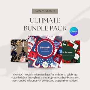 Holiday Social Media Canva Templates | Templates for Authors | Social Media Templates | Author Promo Templates