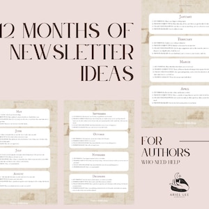 Email Topic Ideas for Authors || 12 Months Email Ideas for Writers || Author Newsletter Ideas || Writer Newsletter Topics