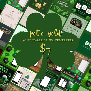 St. Patrick's Day Canva Templates | Templates for Authors | Social Media Templates | Author Promo Templates