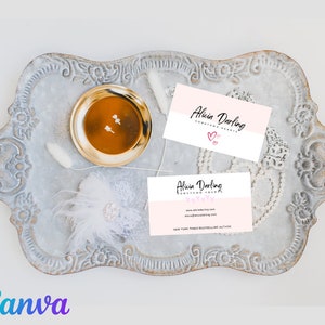 Romance Author Business Card | Digital Business Card & Business Card | Author Marketing | Writer Business Card  | Canva Template