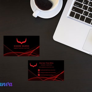 Urban Fantasy Author Business Card | Digital Business Card | Author Marketing | Writer Business Card | Canva Template