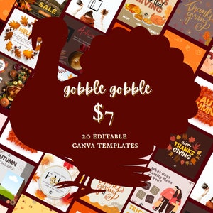 Thanksgiving Canva Templates | Templates for Authors | Social Media Templates | Author Promo Templates