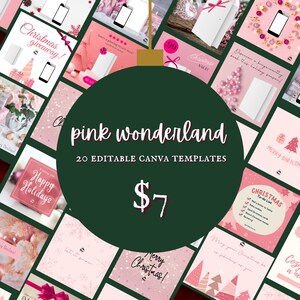 Holiday Author Instagram Canva Templates | Pink Christmas Instagram Templates | Author Social Media
