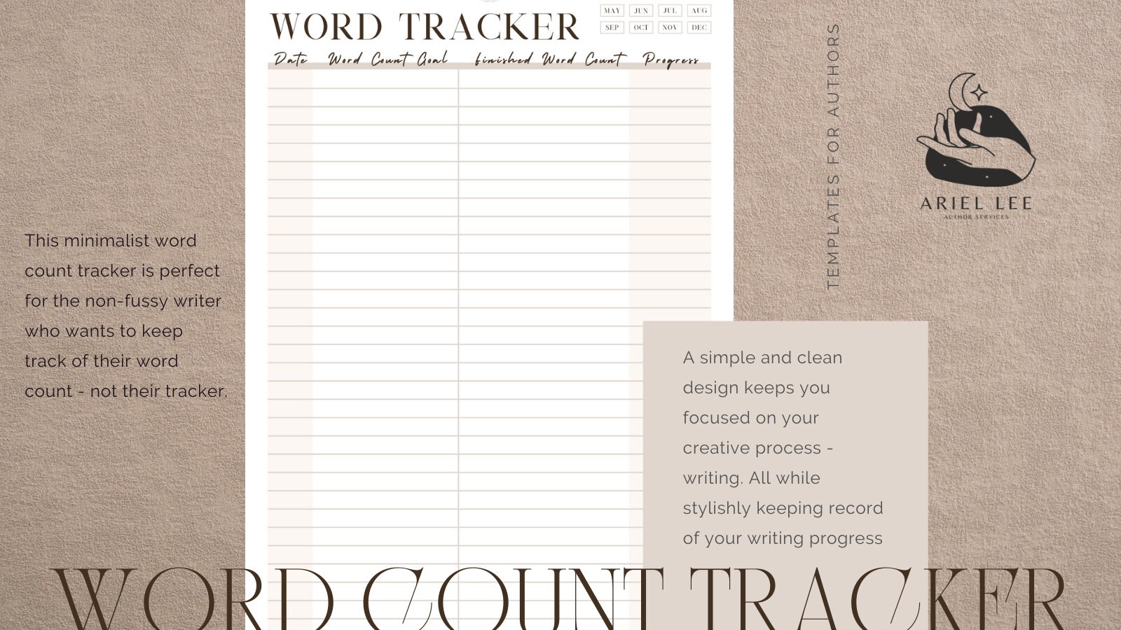 Bullet Journal Minimalist Daily Word Count Tracker - Etsy
