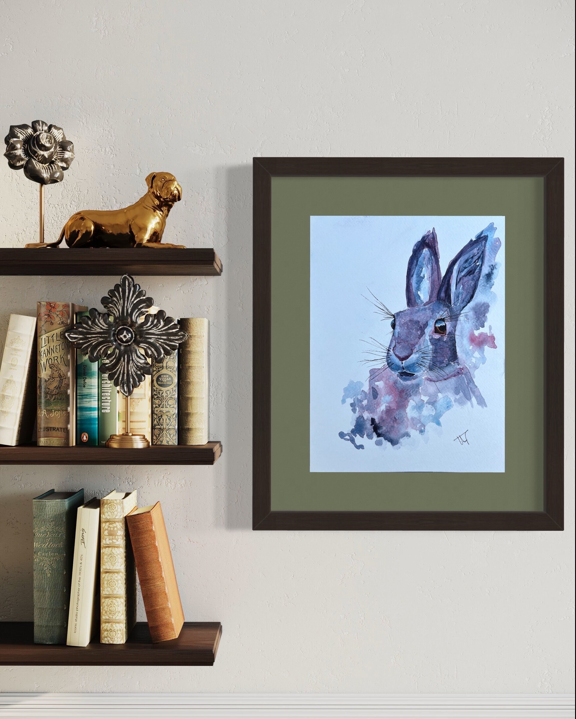 Rough rabbit - handmade watercolour painting