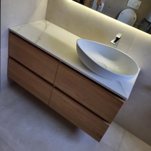 Floating Bathroom Vanity Cabinet made from Wood / Bathroom vanity / Modern Bathroom Console