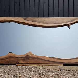 Espejo de pared moderno - Espejo de madera con borde natural imagen 7