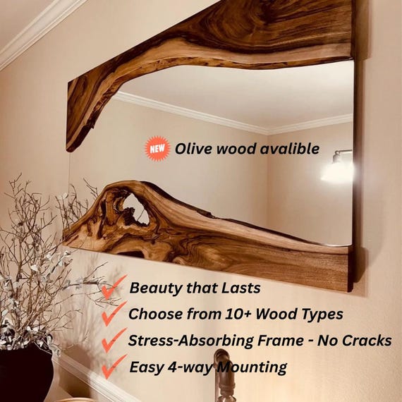 Wood Mirror - Wooden Rustic Mirror