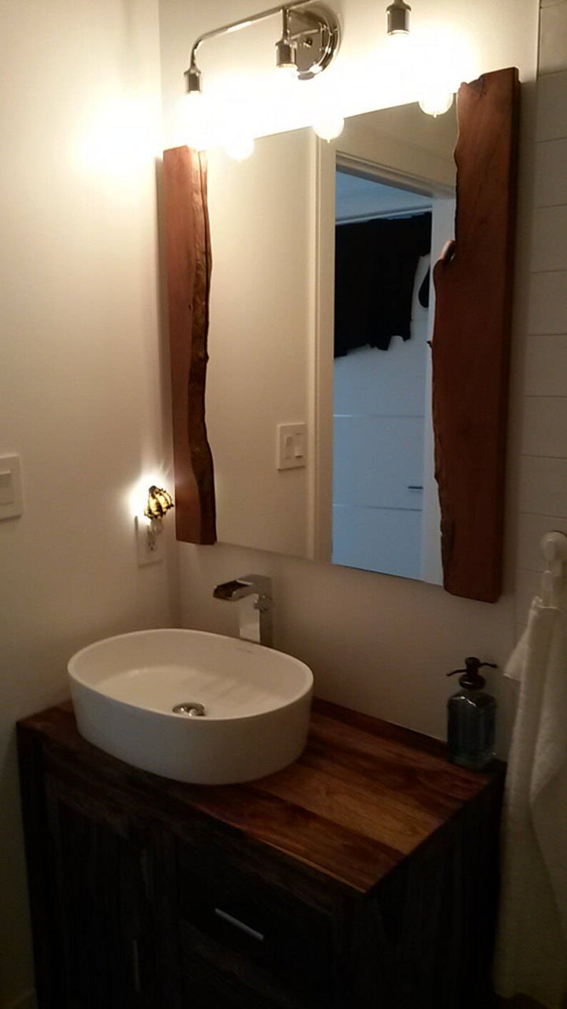 Modern Wall Mirror Wooden Live Edge Mirror Etsy