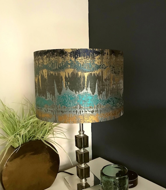 Handmade Bespoke Lampshade Bronze Abstract Inca Aztec Gold - Handmade Lampshades Norfolk Handmade Bespoke Lampshade Bronze Abstract Inca Aztec Gold - Handmade Lampshades Norfolk