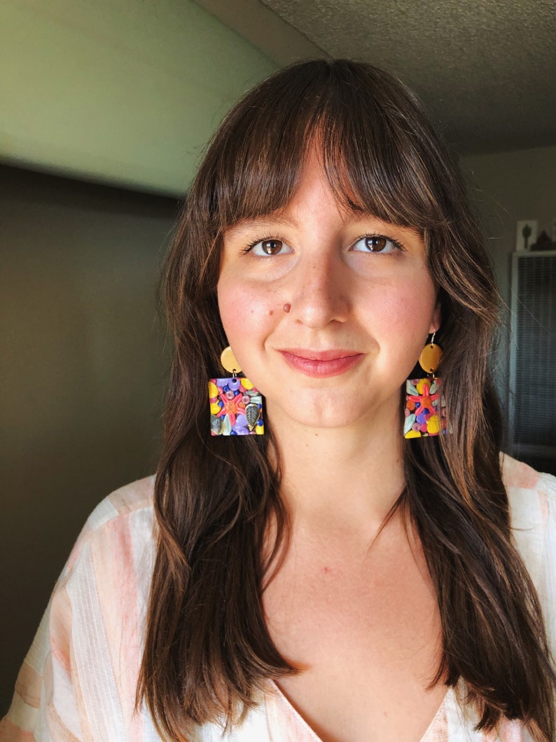 Floral Polymer Clay Earrings