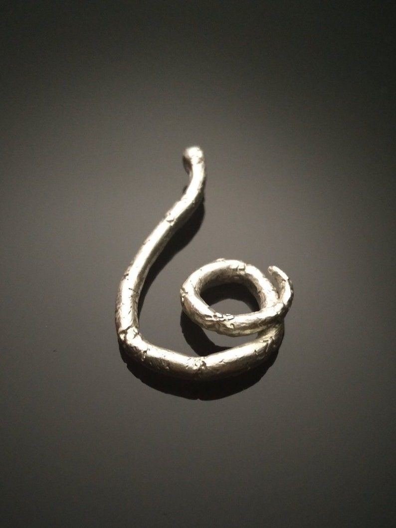 Sculpting spiral silver pendant image 1