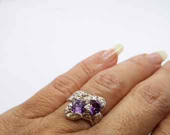 bi3, Purple zircon and pure silver ring