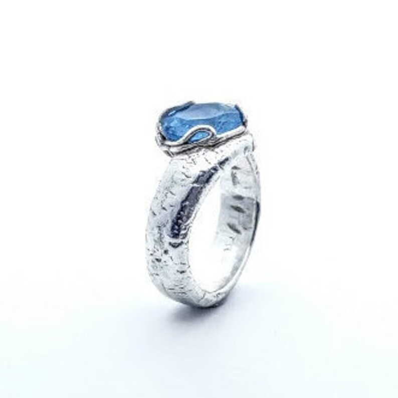 bi5, Blue fine silver ring image 4