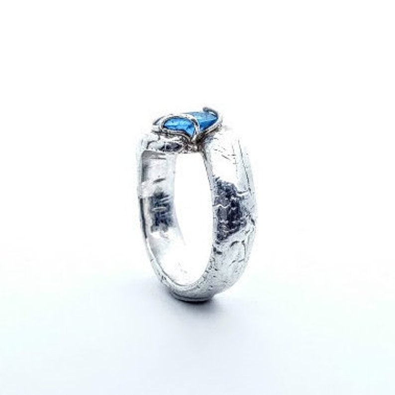 bi5, Blue fine silver ring image 7