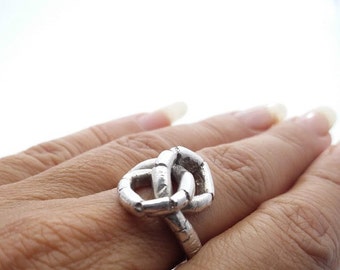 bi15, Infinity silver ring with message, US 8.5, alternativ, statement, contemporary design ring, art jewelry, extravagant, beautiful,