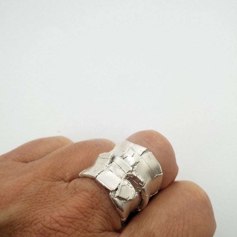 bi19, feminine unusual wrapped pure silver ring... Love is in the details image 1