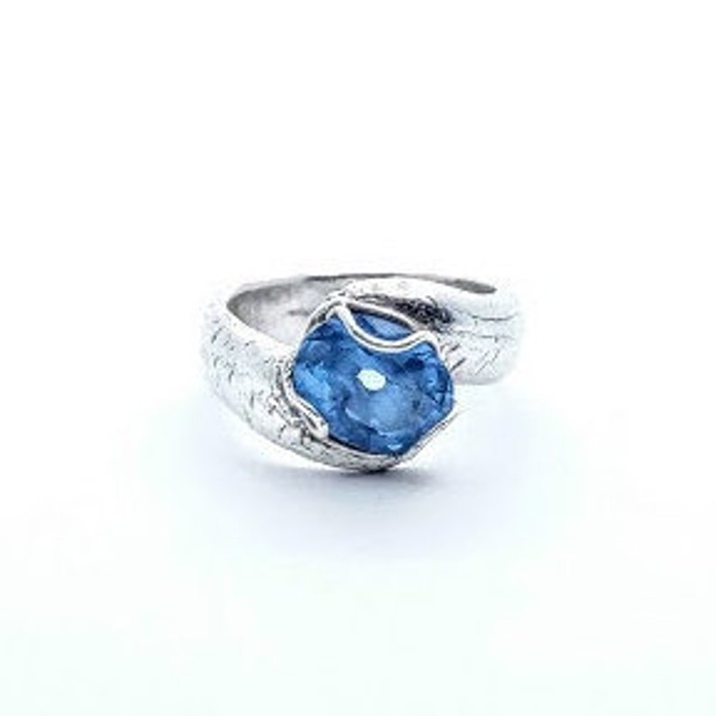 bi5, Blue fine silver ring image 2