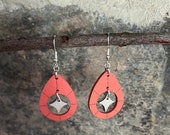 Mid Century Modern Teardrop & Diamond Earrings