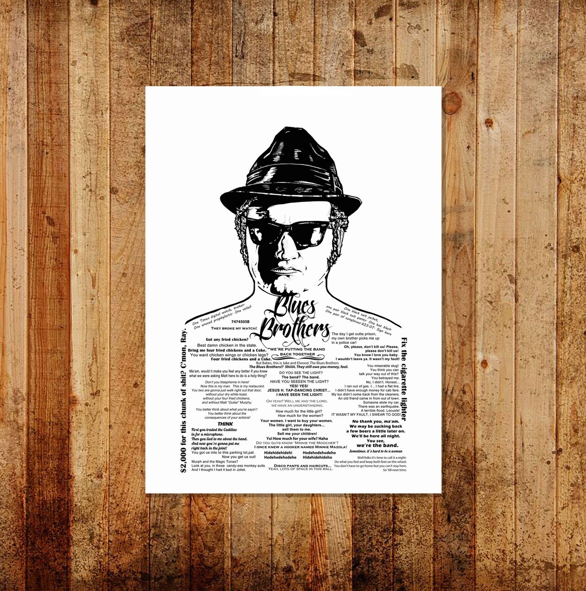 Jake Blues Brothers 'four Fried Chickens' Ltd/open Ed A3 Print Etsy