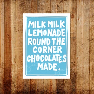 Melkmelk Limonade.. (Volvette Blauw) Open /Limited Edition A3 UK Formaat Print