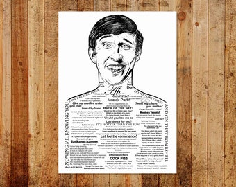 Steve Coogan's Alan Partridge 'Kiss My Face'- Ink'd Series A3 Print