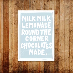 Melkmelk Limonade..  Open /Limited Edition A3 UK Formaat Print