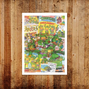 Vintage Comic Teenage Mutant Ninja Turtles Ltd/Open Edition A3 Print