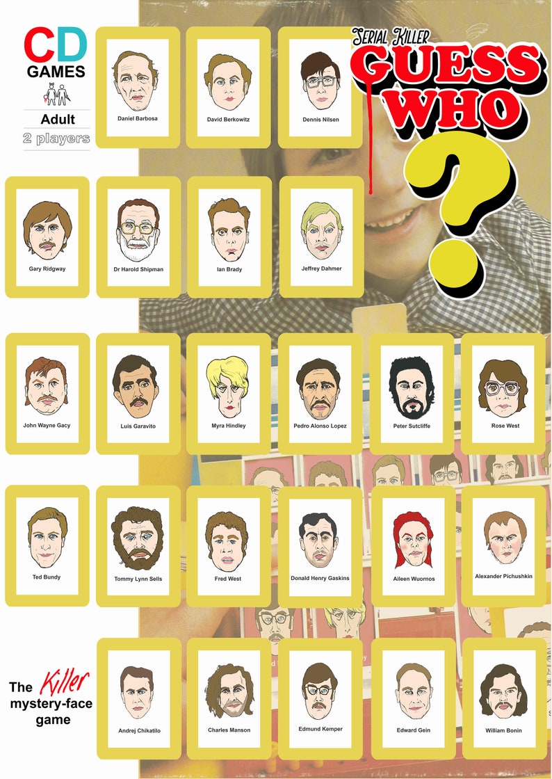 Serial Killer Guess Who Style Cards Limited/Open Edition A3 Etsy.de