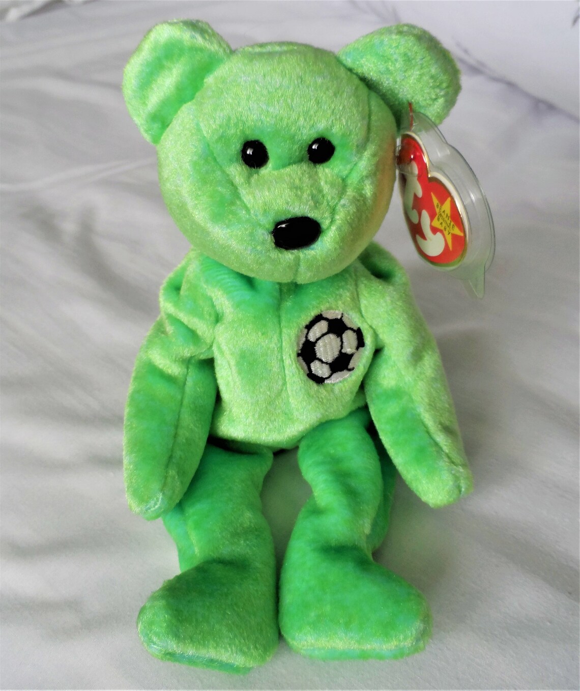 TY Beanie Baby Retired Kick the Football Bear Beanie Etsy