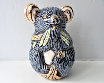 Vintage Rinconada Koala ~ Anniversary Collection ~ Artesania Pottery Animals Ceramics ~ Uruguay South American Folk Art