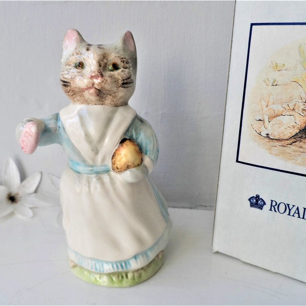Statuetta vintage ROYAL ALBERT Tabitha Twitchit ~ Beatrix Potter ~ In scatola