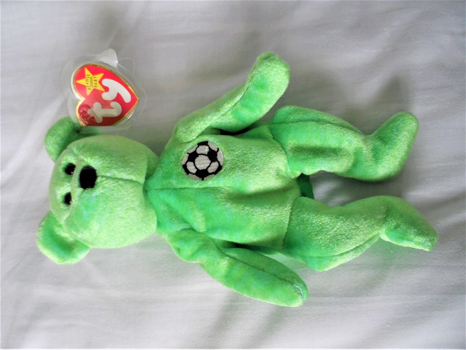 TY Beanie Baby Retired Kick the Football Bear Beanie Etsy