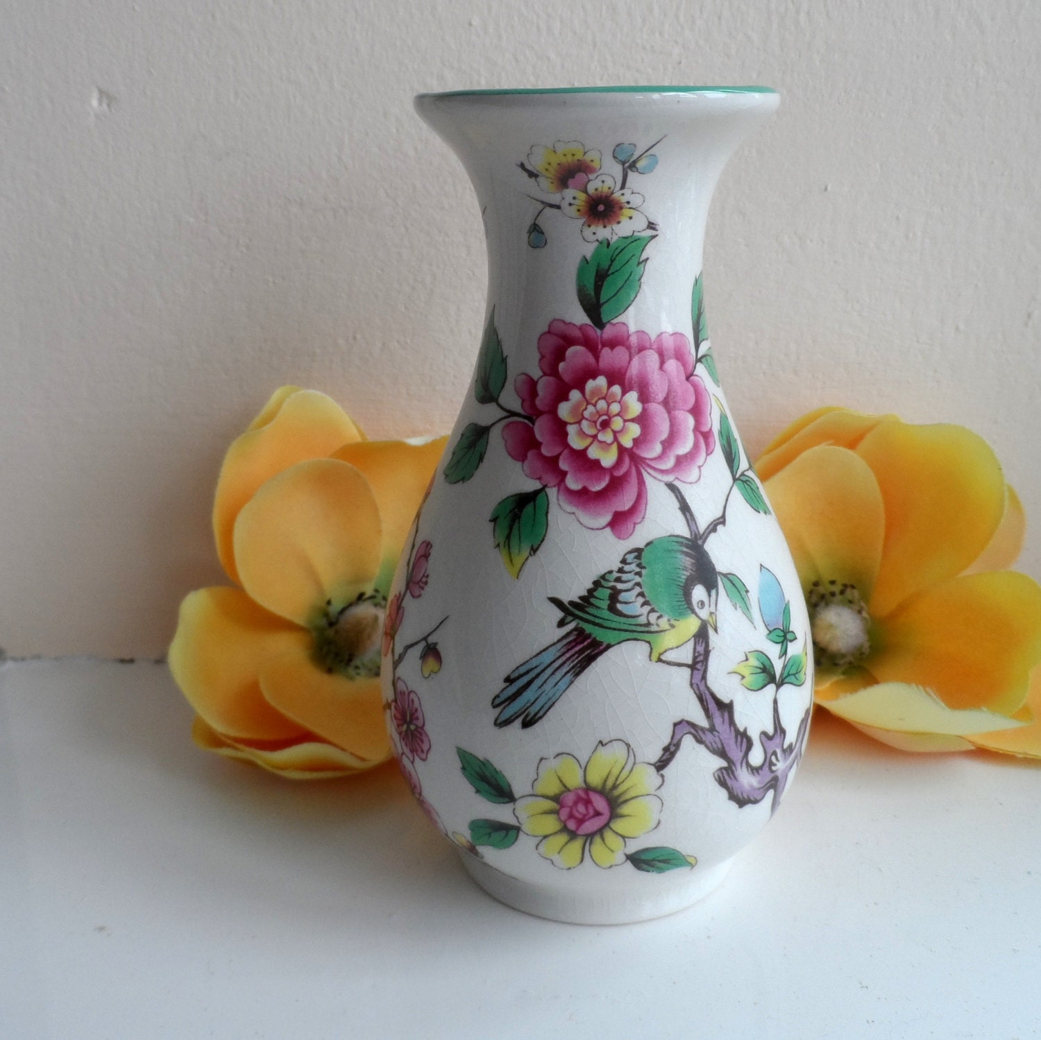 JAMES KENT Vintage China Old Foley Chinese Rose Bud Vase Etsy