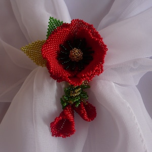 Poppy beadweaving difficulty high tutorial pattern (Italian and English)