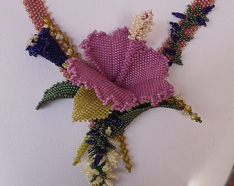 IBISCO tecnica tessitura di perline weaving bead flower hibiscus