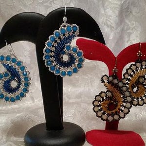 Orecchini NAUTILUS difficoltà media difficulty medium tecnica tessitura di perline weaving beads