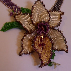 Orquídea dificultad alta dificultad alta tutorial técnica de tejido de cuentas
